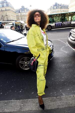 Tina Kunakey, au défilé Stella McCartney lors de la fashion week de Paris, le 5 mars 2018