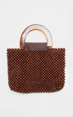 Mini sac perlé marron à anse écaille de tortue, PrettyLittleThing, 12€ au lieu de 40€