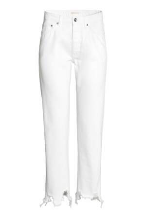 Straight regular jeans blanc, H&M, 24,99 euros au lieu de 49,99 euros
