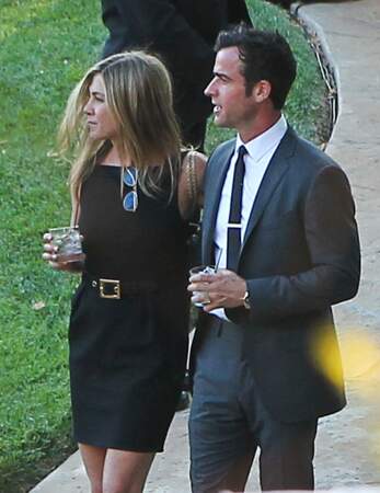 Jennifer Aniston et Justin Théroux amoureux au mariage de Jimmy Kimmel