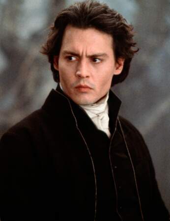 Johnny Depp en 1999 sur le tournage de Sleepy Hollow