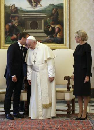 Emmanuel et Brigitte Macron rencontre le pape François au Palais du Vatican