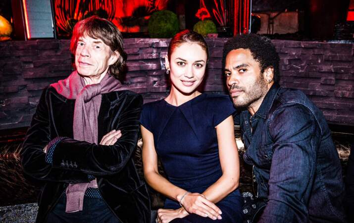 Mick Jagger, Olga Kurylenko et Lenny Kravitz