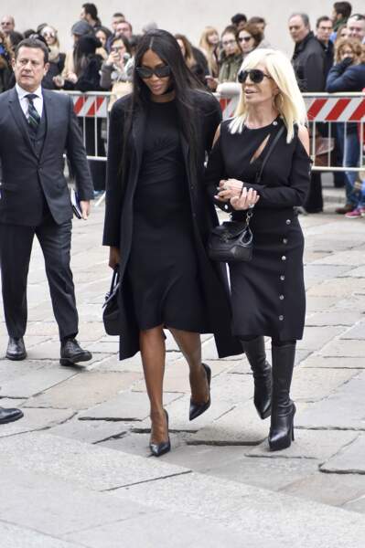Messe hommage à Franca Sozzani : Naomi Campbell et Donatella Versace