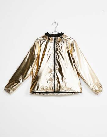 Bershka veste dorée à capuche sport 39,99€