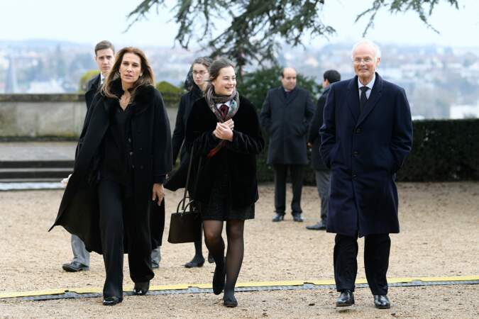 Prince Alvaro d'Orleans-Bourbon, princesse Antonella avec leur fille aux obsèques Henri d`Orleans comte de Paris