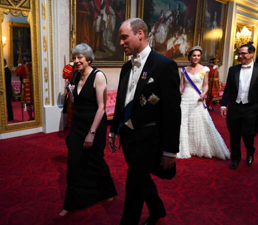 Prince William et Theresa May au banquet d'Etat organisé à Buckingham Palace