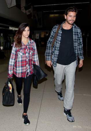 Kourtney Kardashian et Scott Disick la jouaient duo de bucherons en 2013 à l'aéroport de Los Angeles.