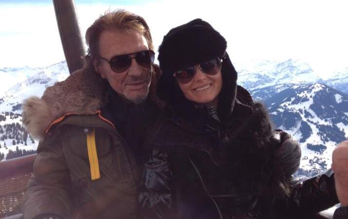 Johnny Hallyday en vacances à Gstaad avec Laeticia et ses filles