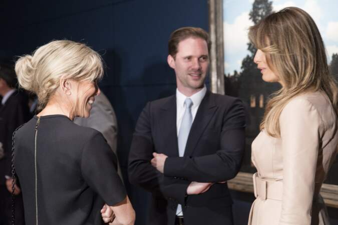 Brigitte Macron et Gauthier Destenay (le mari du Premier ministre luxembourgeois) ont ri avec Melania Trump