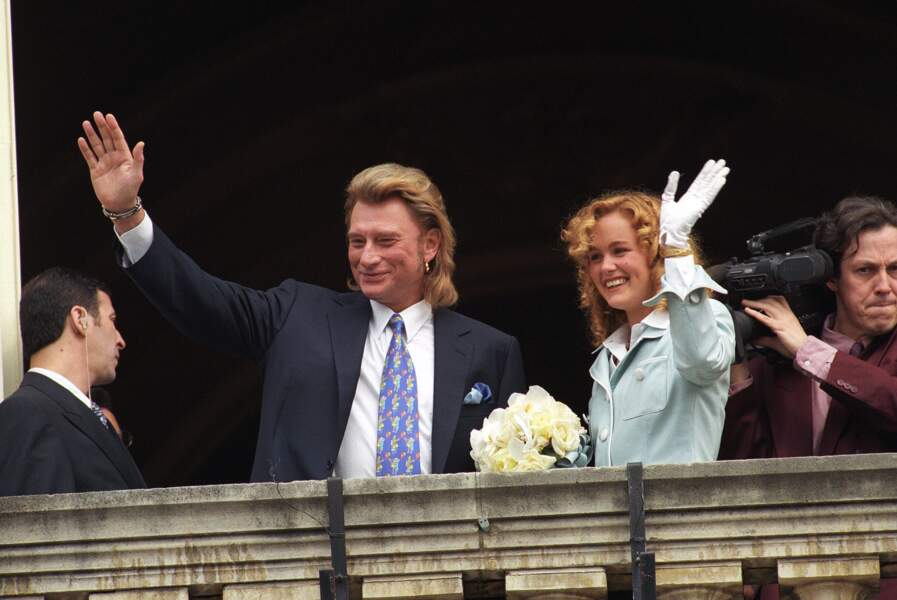 Johnny et Laetitia Hallyday, le jour de leur mariage, le 25 mars 1996