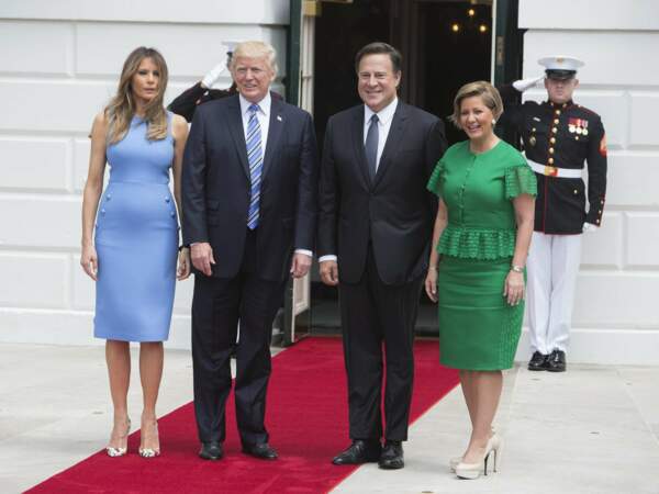 Trumps Welcome President Juan Carlos Varela and his wife Lorena Castillo GarcÌa de Varela of Panama