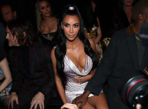 Kim Kardashian au défilé Versace, le 2 décembre 2018, à New York