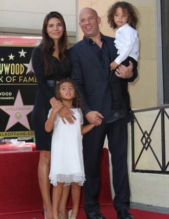 Vin Diesel entouré de sa femme Paloma Jimenez et de leurs deux enfants, Hania Riley et Vincent