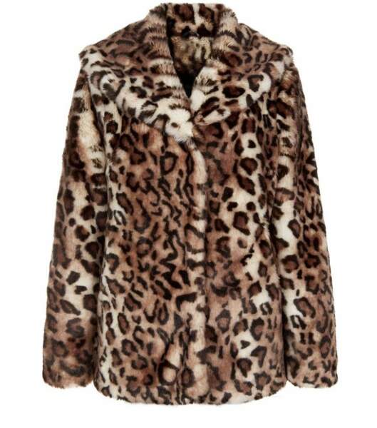 New Look anita et Vert manteau imprimé léopard en fourrure synthétique 69,99 euros