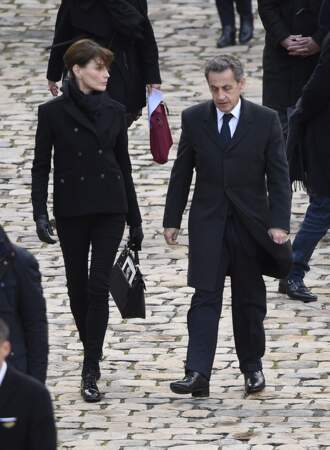 Obsèques de Jean D'Ormesson - Nicolas Sarkozy et Carla Bruni-Sarkozy
