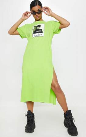 Robe t-shirt fluo, Pretty Little Thing, 28€