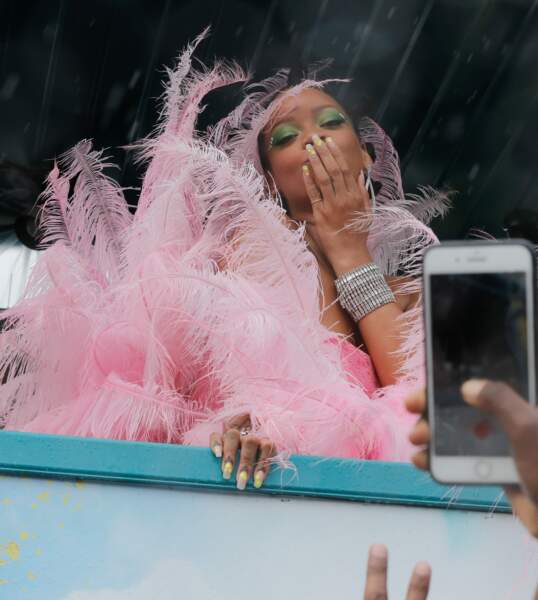 Rihanna au carnaval de la Barbade lundi 5 août