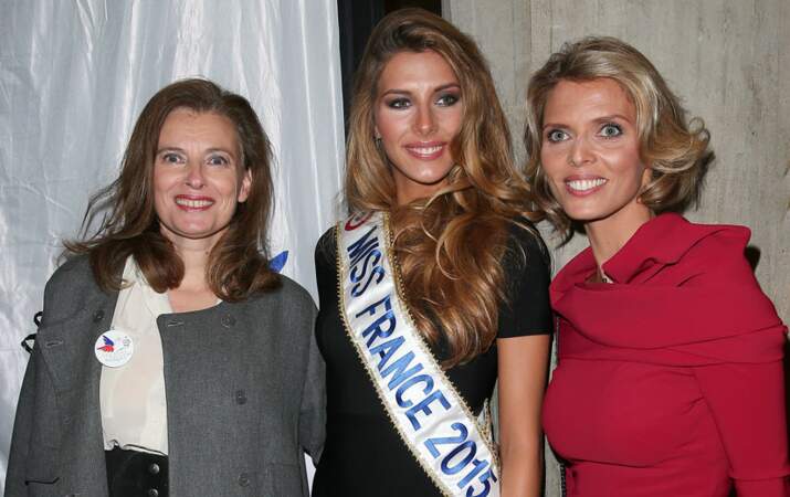 Valérie Trierweiler, Camille Cerf, Miss France 2015, et Sylvie Tellier