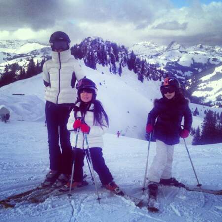 Johnny Hallyday en vacances à Gstaad avec Laeticia et ses filles
