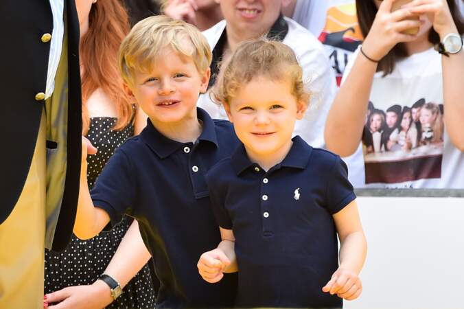 Le prince Jacques et la princesse Gabriella à l'anniversaire de Bob l'Eponge, à Monte-Carlo, dimanche 16 juin