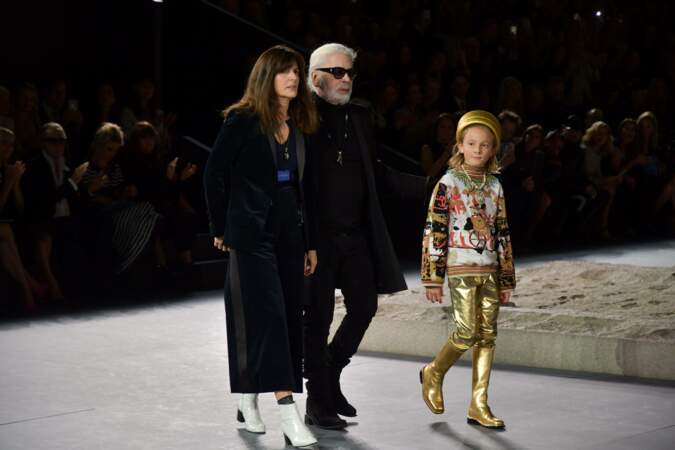 Karl Lagerfeld au défilé Chanel Métiers d'art, à New York, le 4 décembre 2018