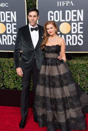 76ème cérémonie des Golden Globes : Sacha Baron Cohen et Isla Fisher 