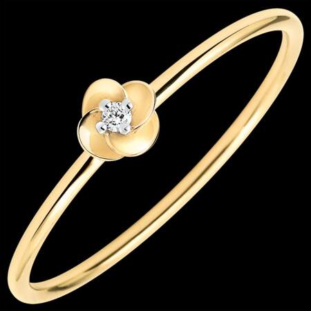 Bague en or jaune et diamants 9 carats 160 € modèle « Eclosion » - Edenly