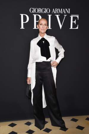 Fashion week couture : le look de Céline Dion au défilé Armani Privé
