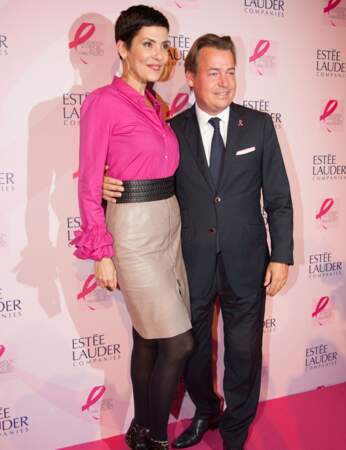 Cristina Cordula et Henk Van der Mark, président d'Estée Lauder France et de "Cancer du Sein, Parlons-en !"