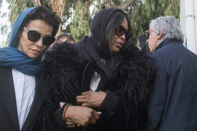 Obsèques d'Azzedine Alaïa -  Farida Khelfa et Naomi Campbell 