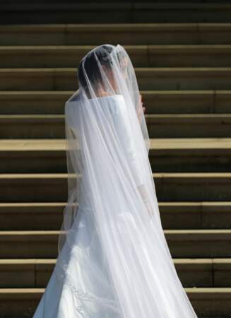Meghan Markle dans sa robe de mariée