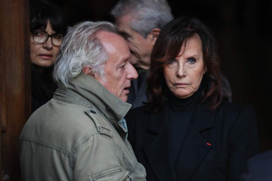 Didier Barbelivien et Denise Fabre aux obsèques de Francis Lai