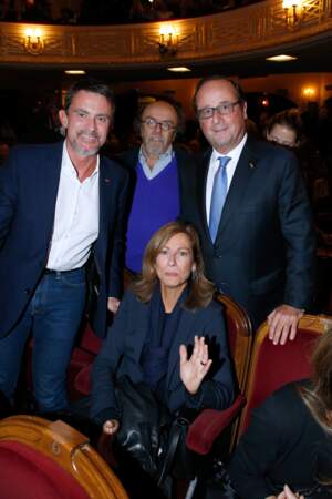 Première de La vraie vie : Manuel Valls, Anne Gravoin, Jean-Michel Ribes & François Hollande