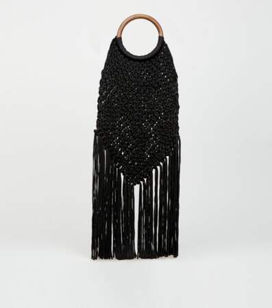 sac noir en macramé, Newlook, 32,99€