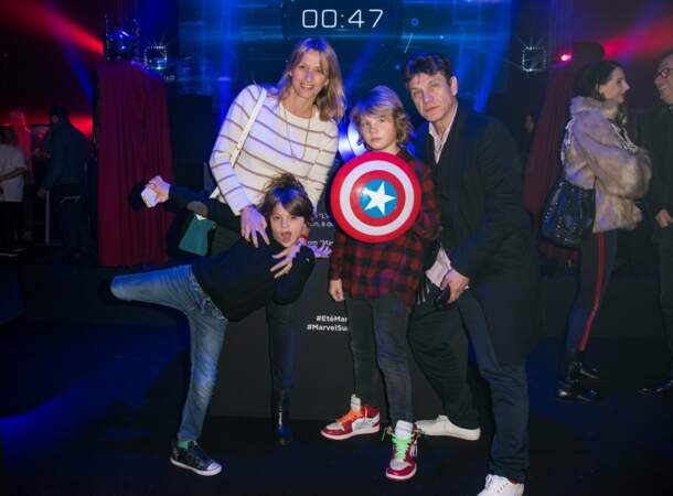 Roman, Milo, Sarah et Marc Lavoine à la présentation de l'été Marvel @ Disneyland Paris