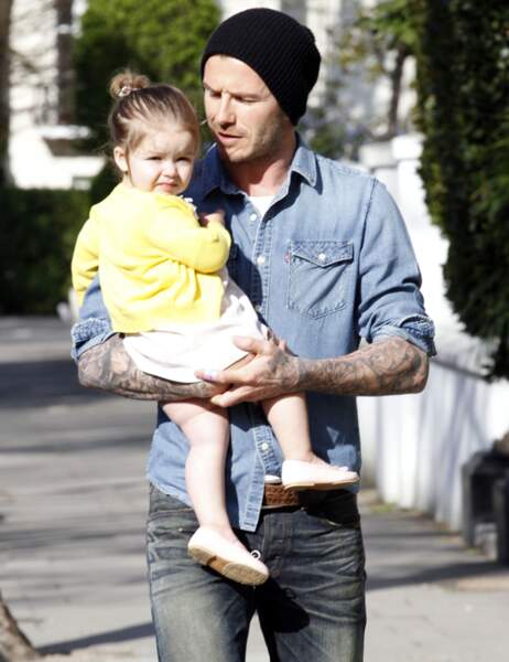 David Beckham avec sa fille Harper