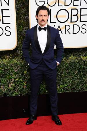 Golden Globes 2017 : Milo Ventimiglia en Ralph Lauren