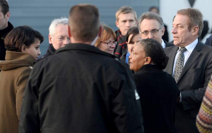 La ministre de la Justice Christiane Taubira avec la famille de Charb