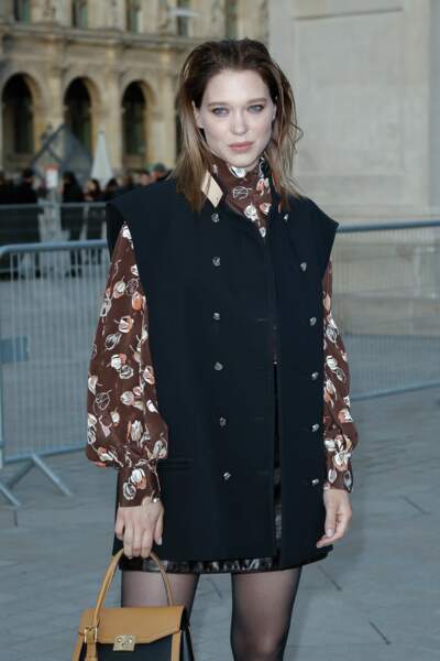 Lea Seydoux au défilé Louis Vuitton, mardi 5 mars au Louvre, à Paris