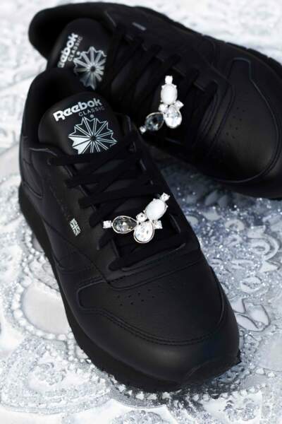 La collab Crystal Pack signée Reebok et Courir : la Black Diamond (modèle Classic Leather)