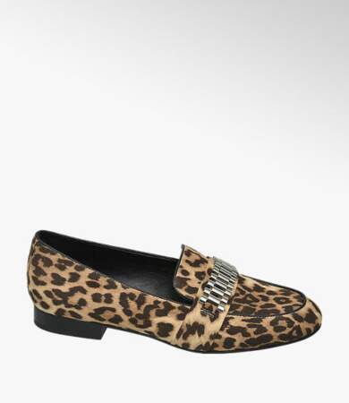 Mocassins léopard, Rita Ora Star Collection pour Deichmann, 32,90€