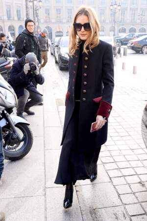 Fashion Week Haute Couture : Olivia Palermo canon en manteau militaire
