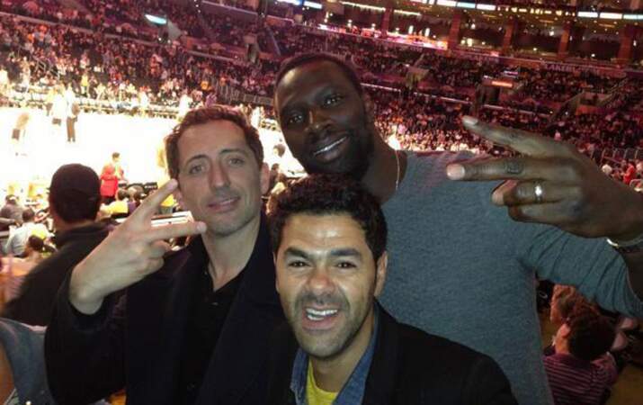 Jamel avec Gad Elmaleh et Omar Sy au Staples Center de Los Angeles