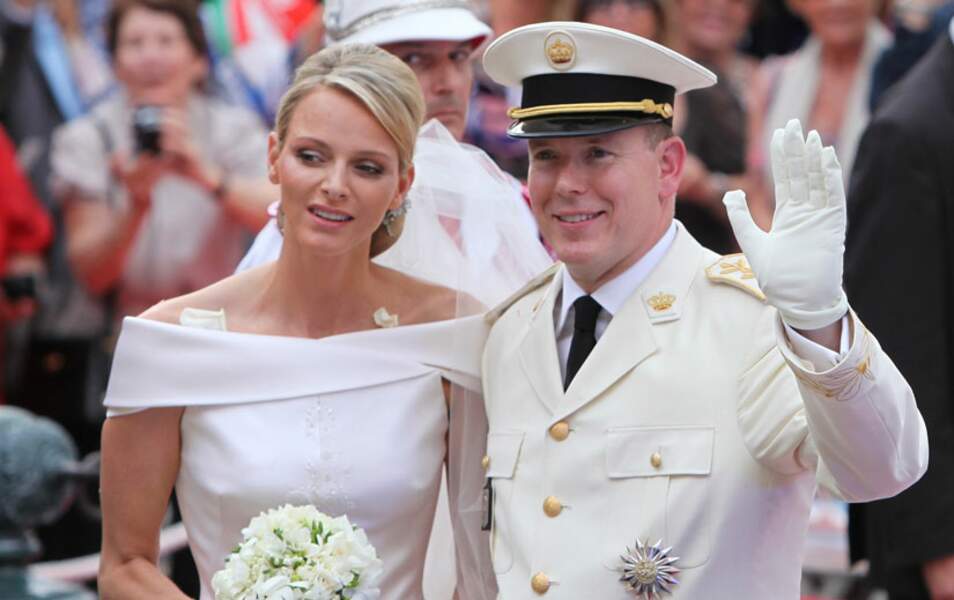 Le prince Albert et son épouse Charlène Wittstock