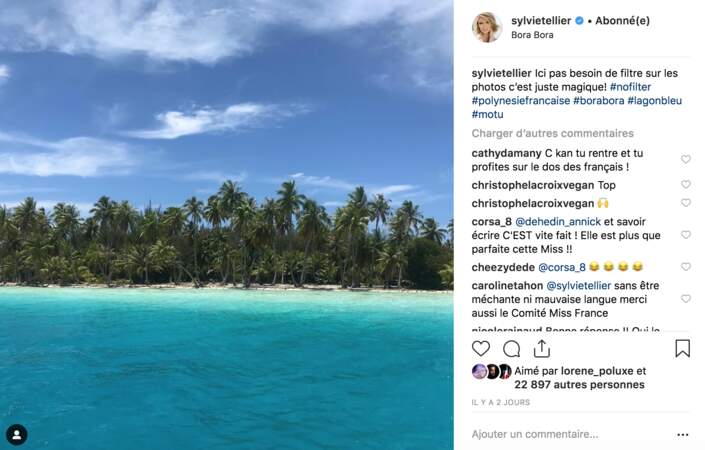 Sylvie Tellier offre un peu de soleil à ses abonnés Instagram