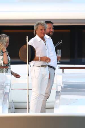 Rod Stewart à bord d'un yacht