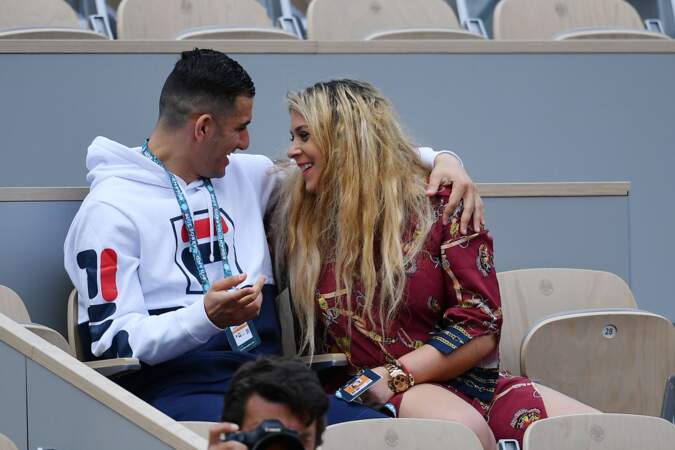 Marion Bartoli et le joueur de football belge Yahya Boumediene à Roland Garros le 22 mai 2019