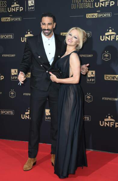 Adil Rami et Pamela Anderson à la cérémonie des trophées UNFP 