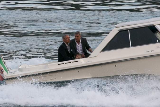 Barack et Michelle Obama, et George et Amal Clooney sont allés dîner au restaurant Villa d'Este, en Italie